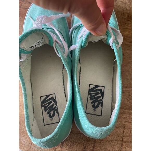 Vans Off The Wall Women's Size 7 W , men's size 5,5 Skateboard Shoes Aqua Mint B - Picture 6 of 8